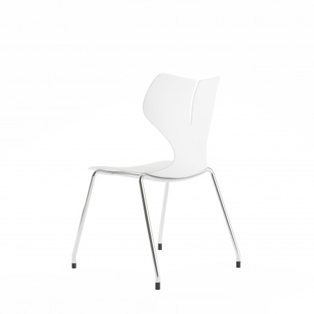 Chaise Sonia blanche profil