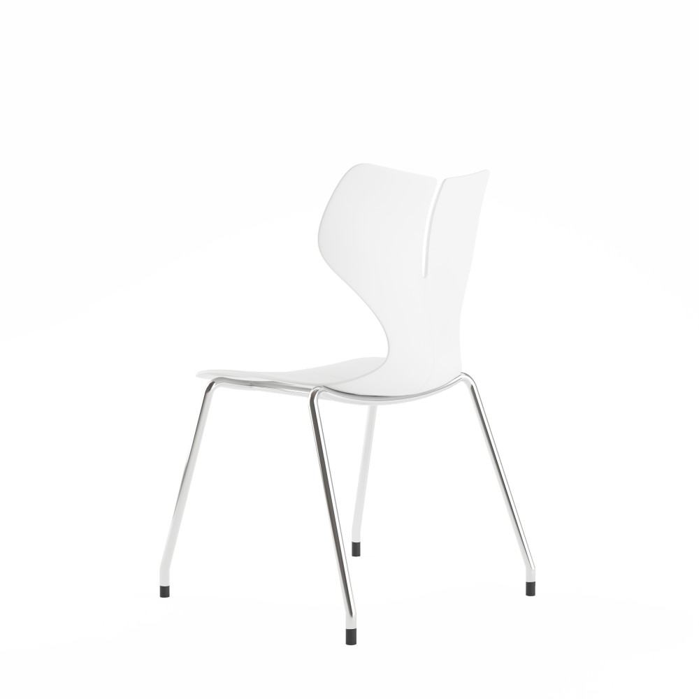 Chaise Sonia blanche profil
