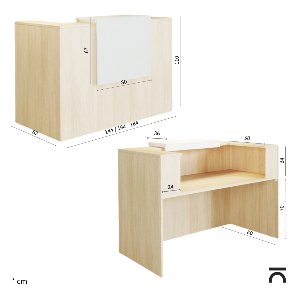 Receptiebalie Duomo afmetingen