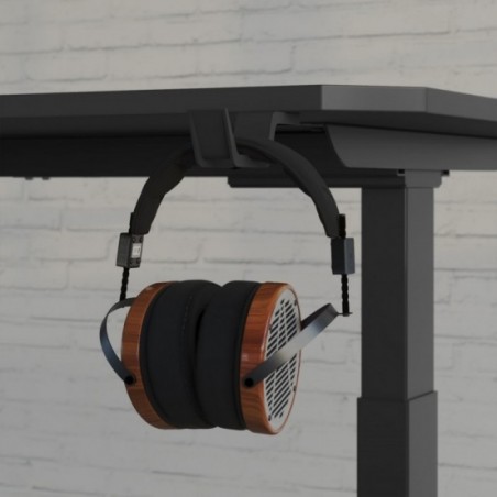 Gaming bureau carbon look zwart, met headsethouder