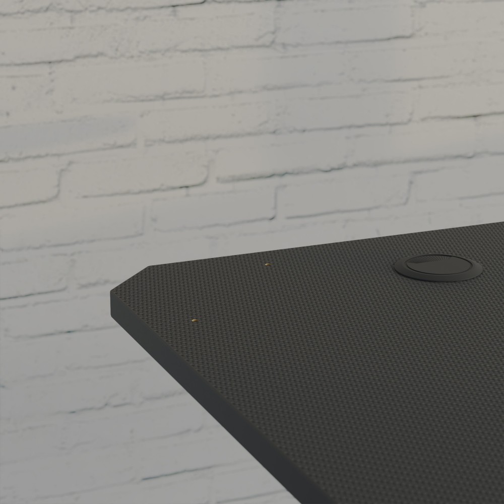 Zit-sta bureau met kabeldoorvoer