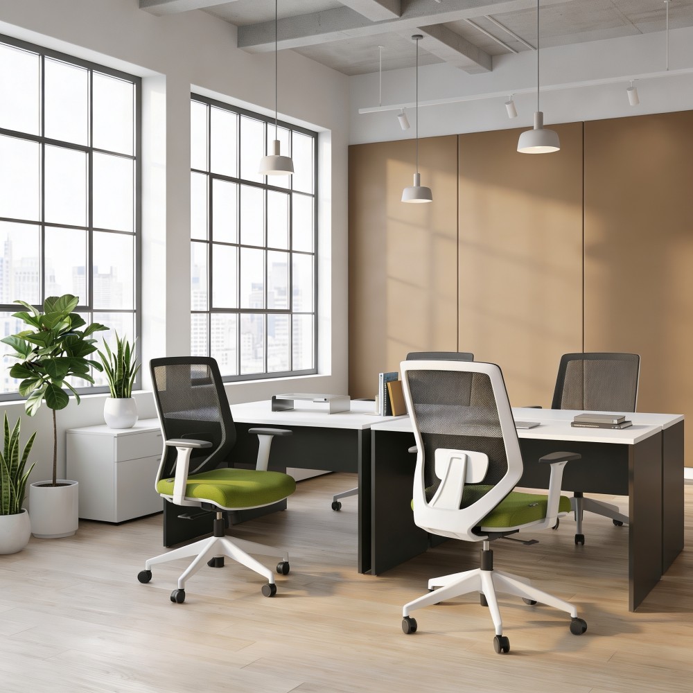 Ergonomische bureaustoel Vita White - Bikkom