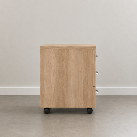 Houten ladeblok Omega kastanje zijaanzicht