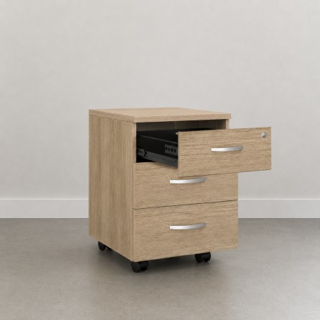 Houten ladeblok Omega kastanje met open lade