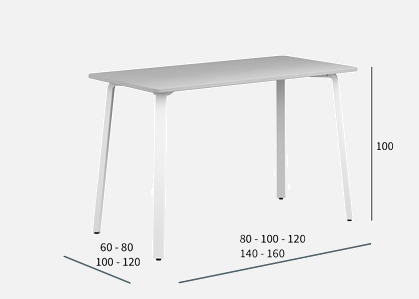 Afmetingen statafel Genius White