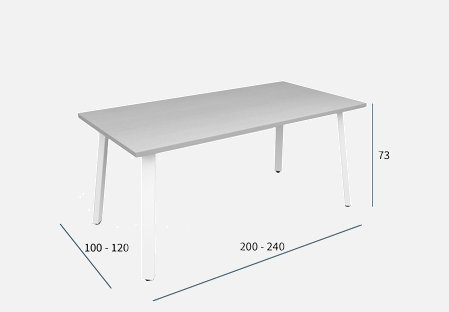 Afmetingen vergadertafel Genius White