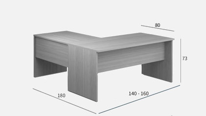 Afmetingen hoekbureau Tarnos