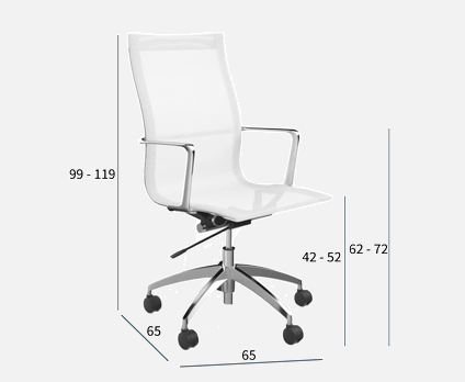 Afmetingen directiestoel Idara White