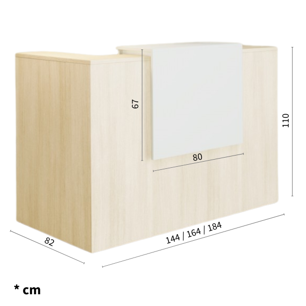 Afmetingen receptiebalie Duomo