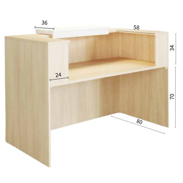 Afmetingen receptiebalie Duomo