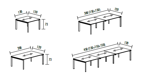 Afmetingen vergadertafel Estela