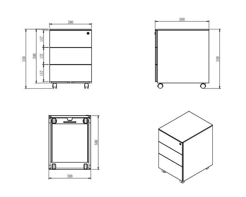 Afmetingen Novus rolcontainer