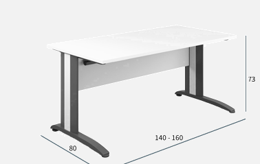 Afmetingen bureautafel Lyra
