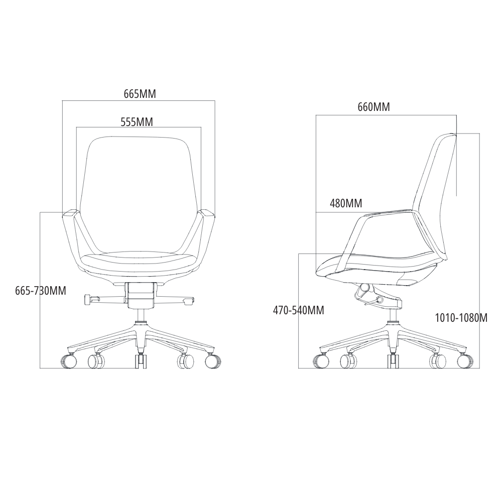 Détail du fauteuil de bureau Bella