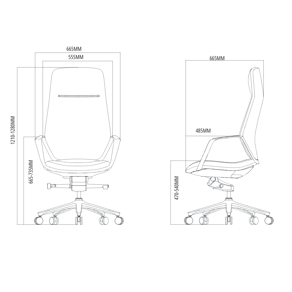 Détail du fauteuil visiteur Bella