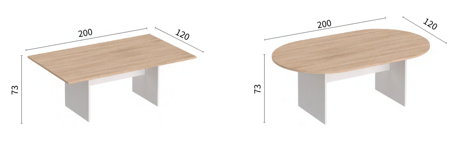 Afmetingen vergadertafel Alfa