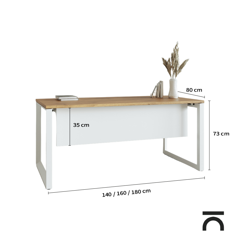 Afmetingen van het bureau Regina