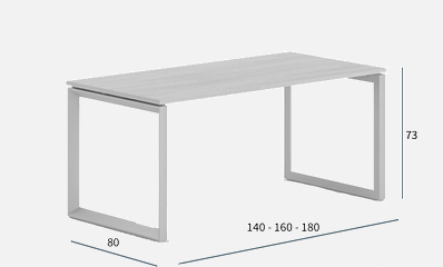 Afmetingen bureautafel Regina