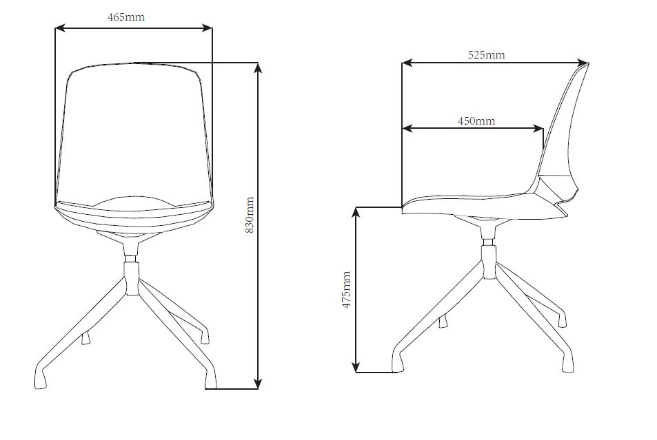 Afmetingen Lua met piramidevoet