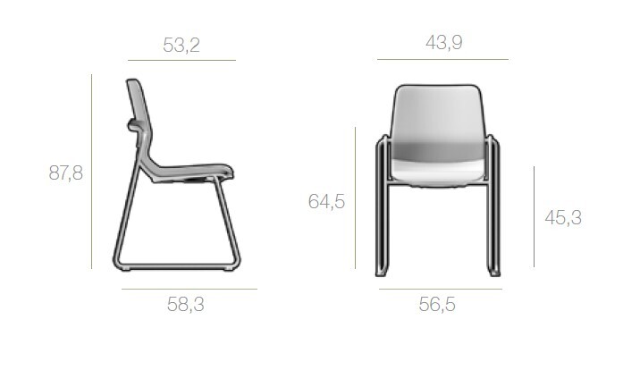 Afmetingen Daniela met Sledeframe